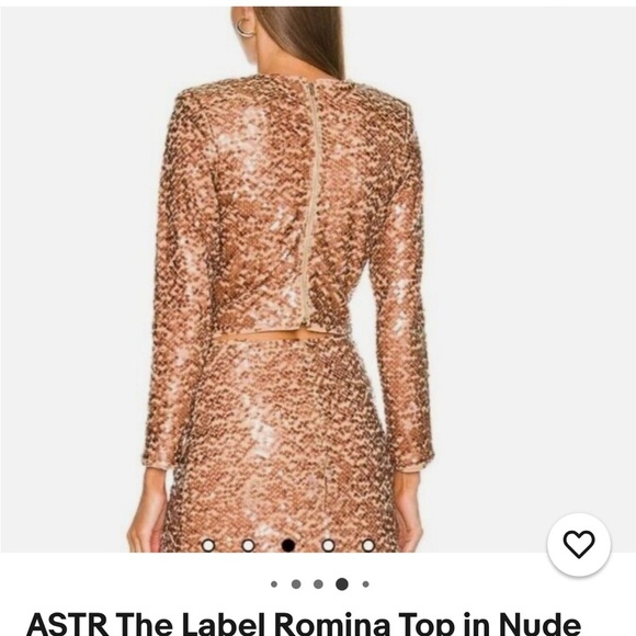 Astr the label Rose Gold Sequin Blouse size L - Picture 4 of 5